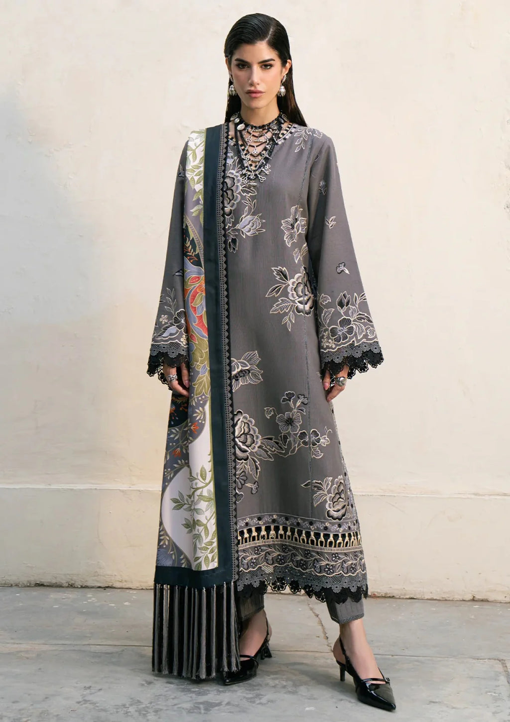 Winter Collection - Bin Ilyas- Unstitched 24 - FW-11-24-BLACK Bin Ilyas