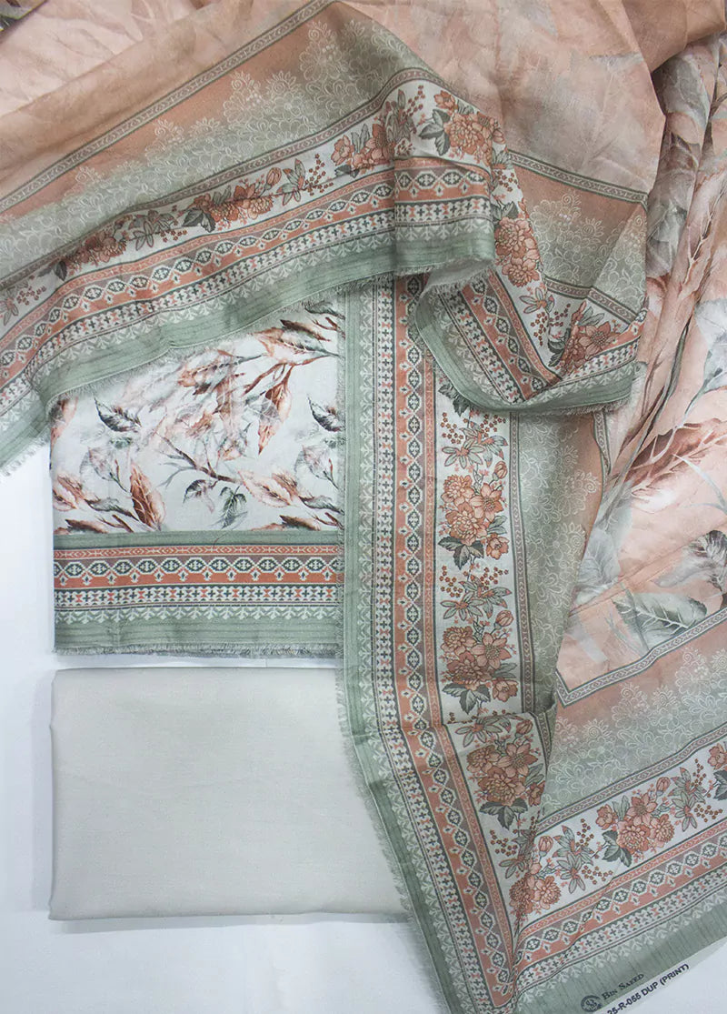 DPC-0703- 3 Piece Cotton Printed UnStitched Suit