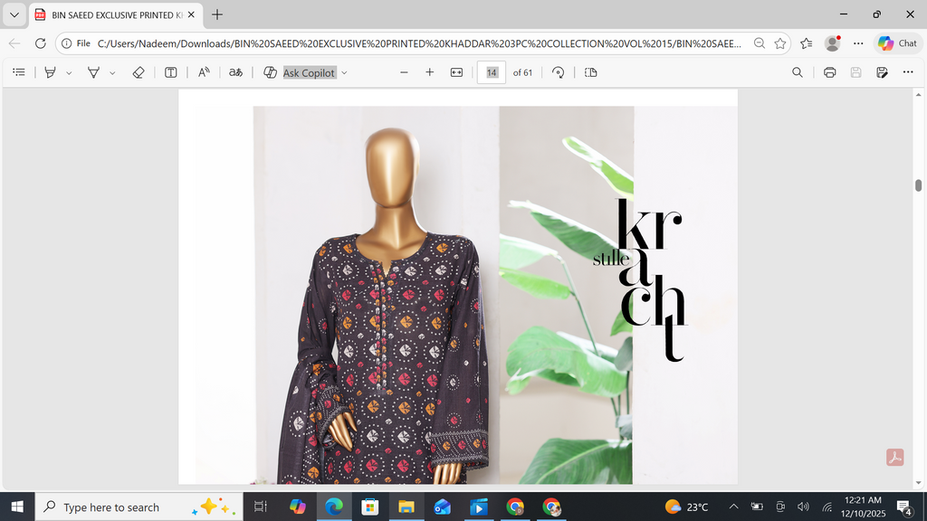 3 Pieces Cotton Printed Unstiched Suit