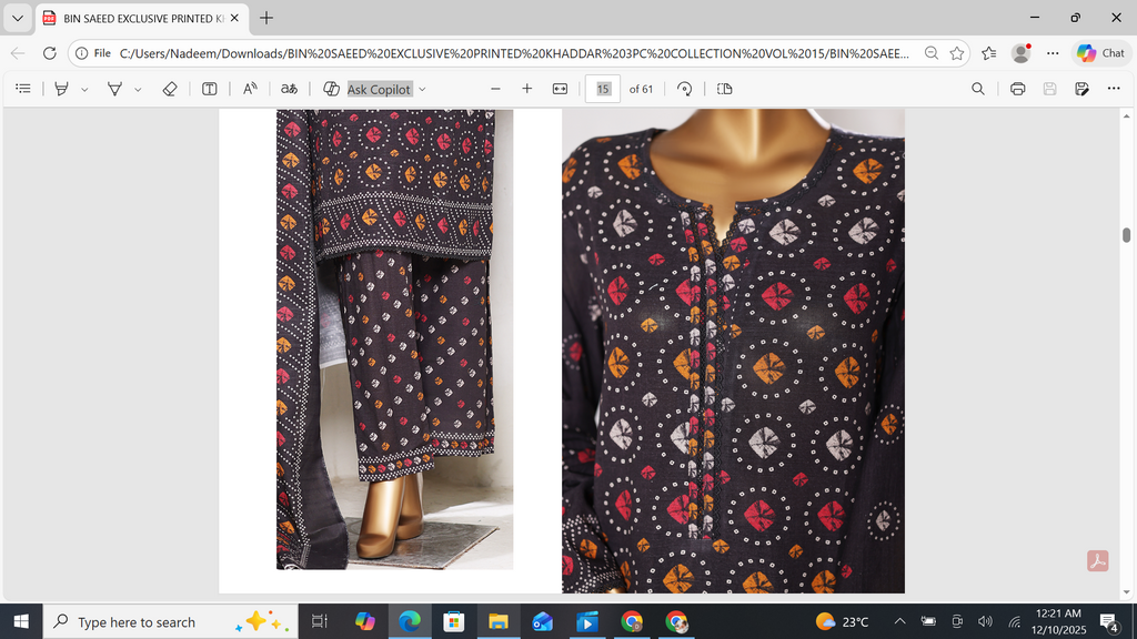 3 Pieces Cotton Printed Unstiched Suit