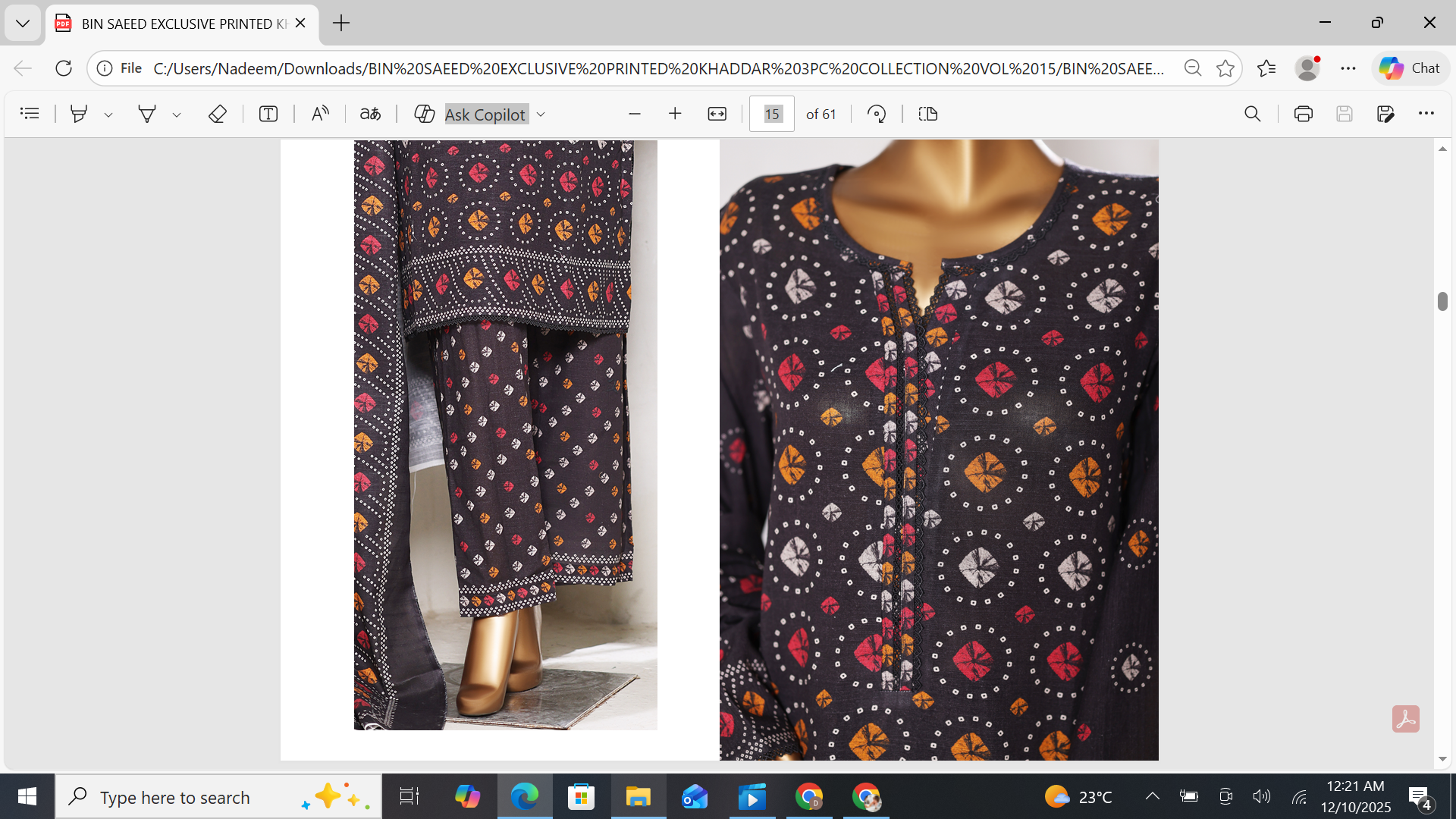 3 Pieces Cotton Printed Unstiched Suit