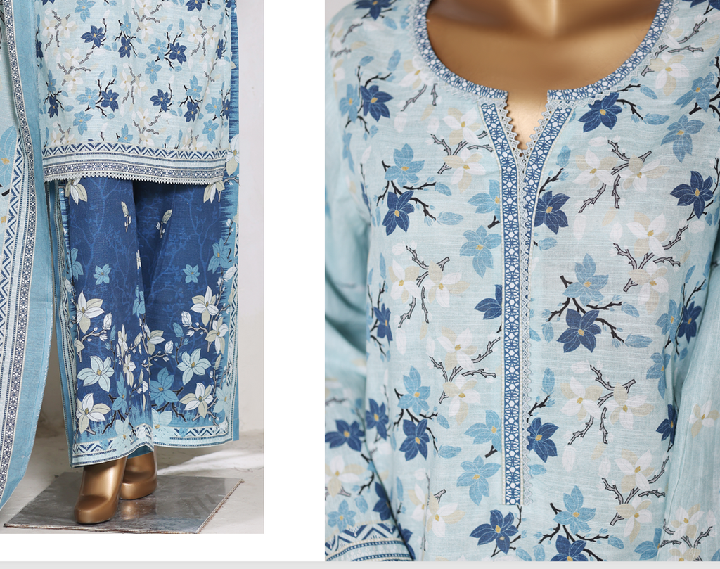 3 Pieces Cotton Printed Unstiched Suitc