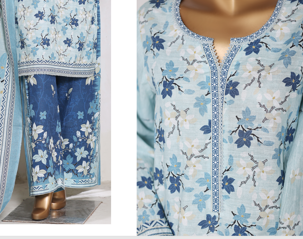 3 Pieces Cotton Printed Unstiched Suitc