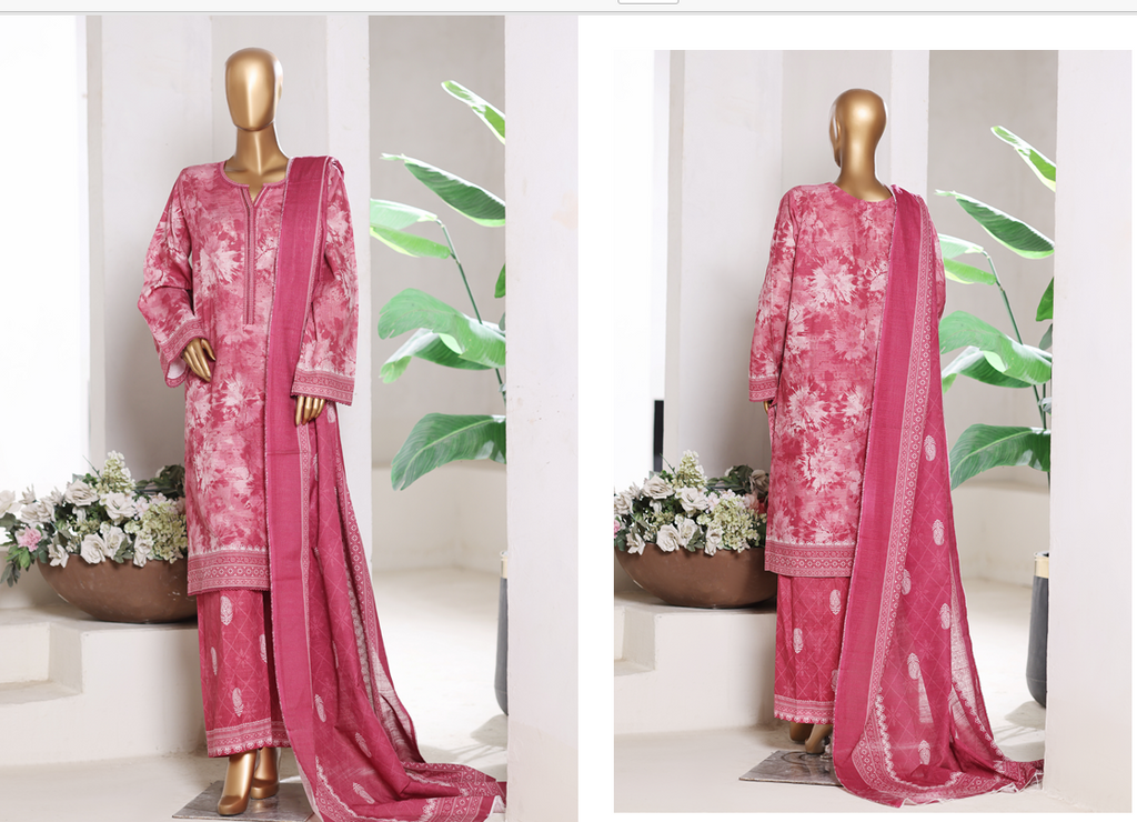 3 Pieces Cotton Printed Unstiched Suit