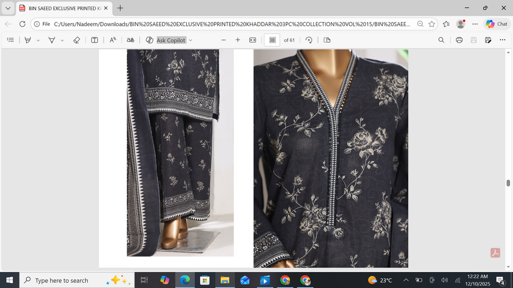 3 Pieces Cotton Printed Unstiched Suit