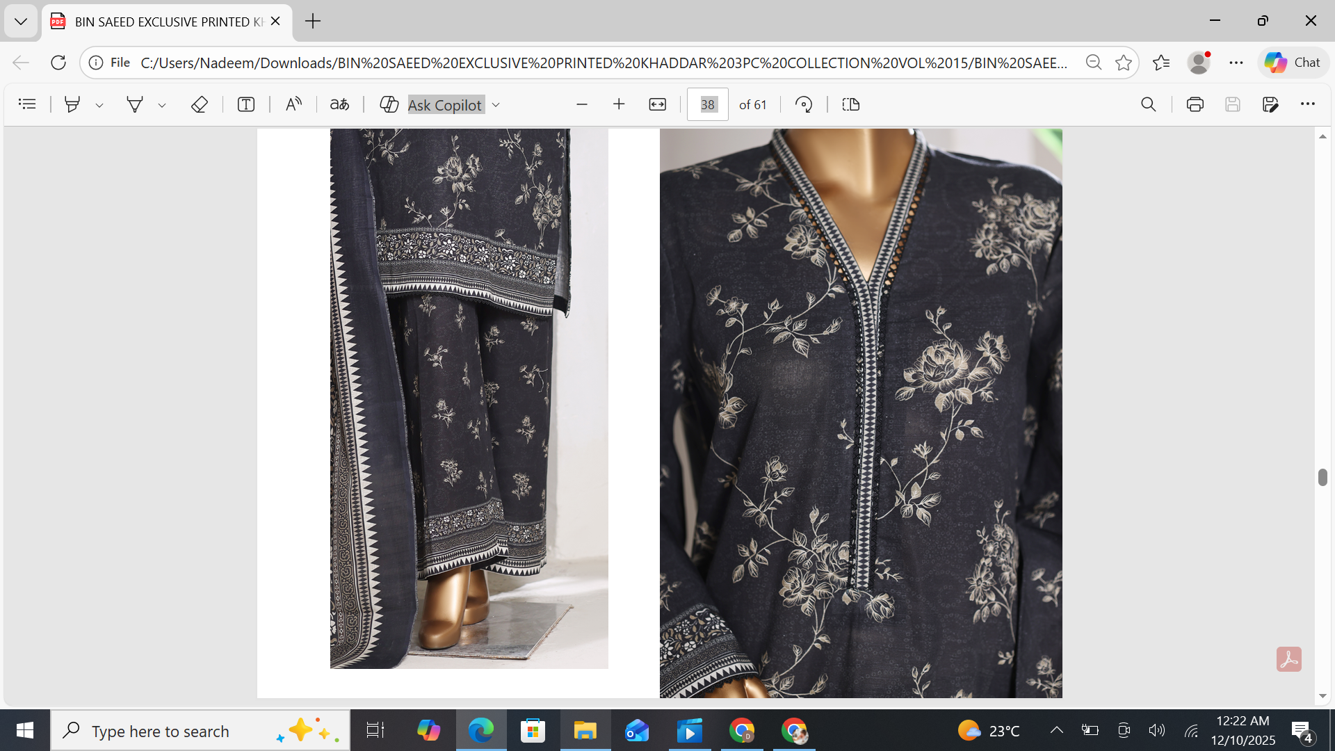 3 Pieces Cotton Printed Unstiched Suit