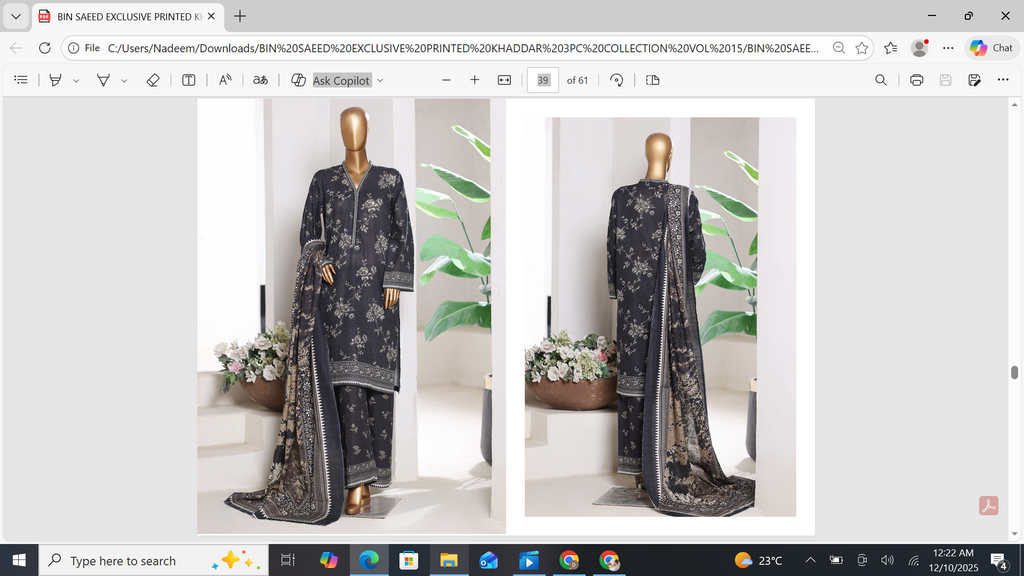 3 Pieces Cotton Printed Unstiched Suit