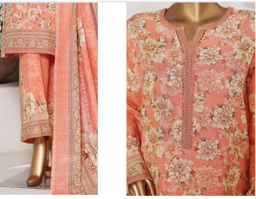 3 Pieces Cotton Printed Unstiched Suit