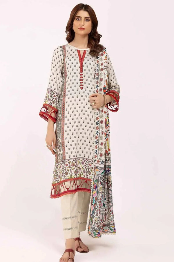 Classic Ivory 3 Piece Unstitched Suit