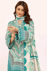 Classic Teal  3 Piece Unstitched Suit