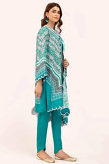 Classic Teal  3 Piece Unstitched Suit